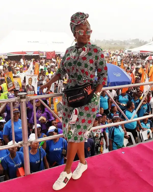 Ini Edo Slays In PDP Customized Ankara Outfit